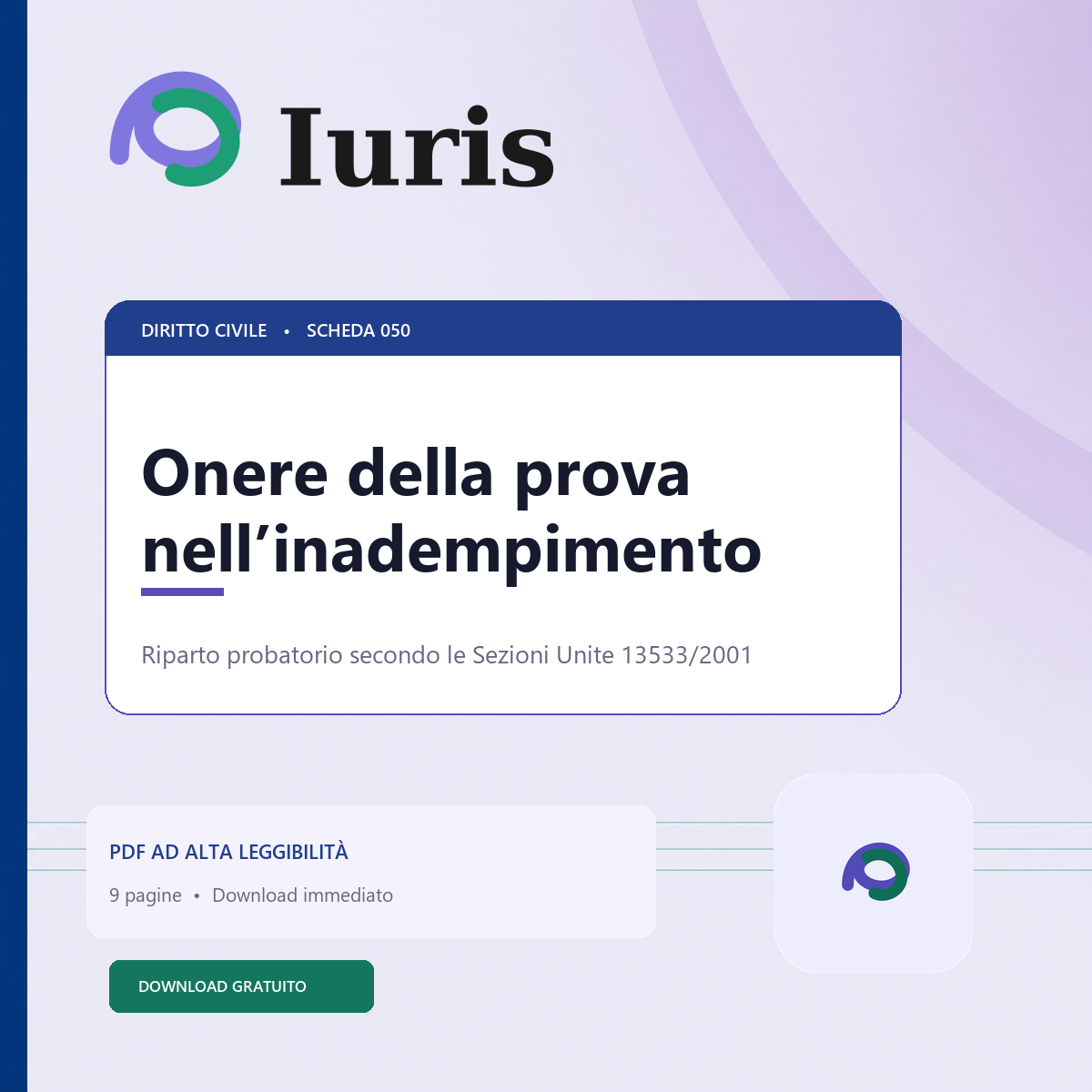 Scheda Iuris - Onere della prova nell’inadempimento