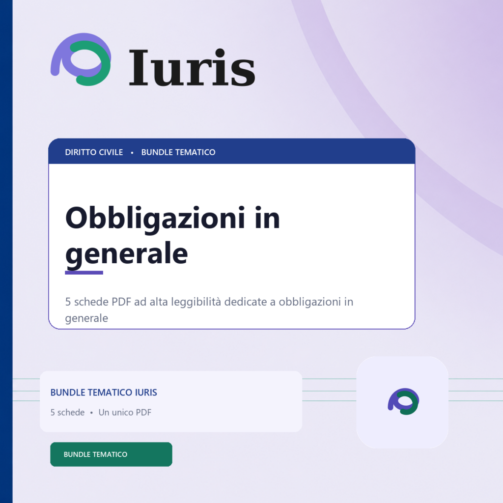 Bundle Iuris - Obbligazioni in generale (5 schede)