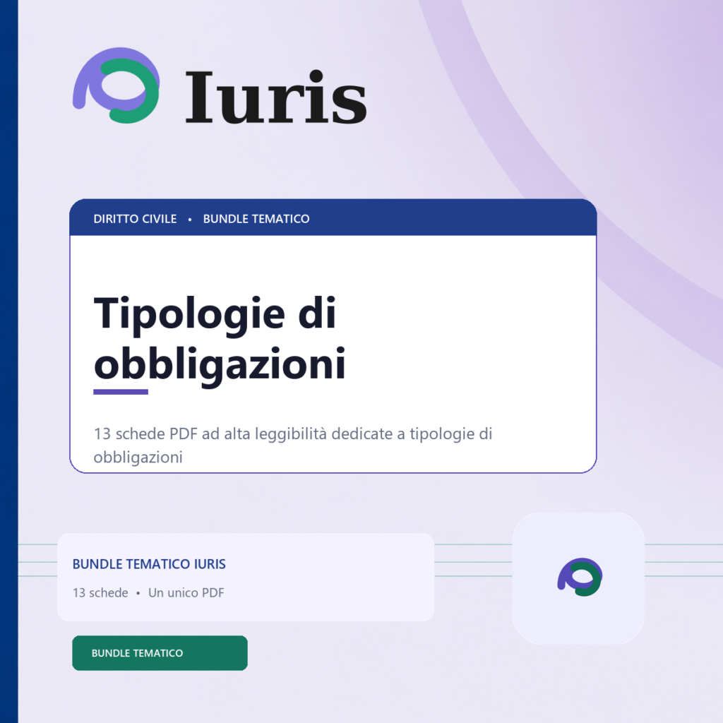Bundle Iuris - Tipologie di obbligazioni (13 schede)